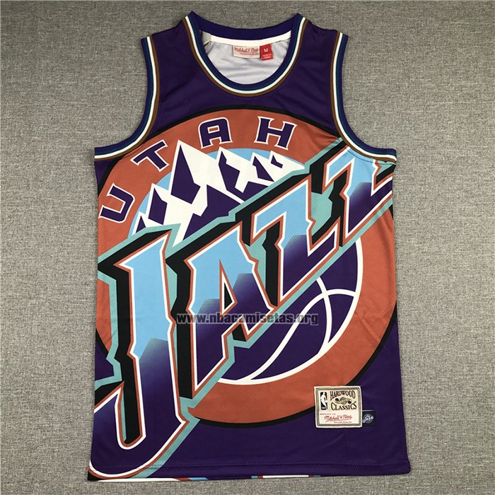 Camiseta Utah Jazz Donovan Mitchell NO 45 Mitchell & Ness Big Face Violeta